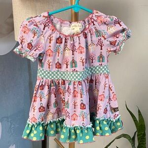 Matilda Jane Pink Purple Dress with Teal Green Accents